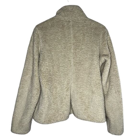 Patagonia Fleece Ivory Fluffy Warm Cozy Wind Jacket Full Zip Sweater Size Large - Picture 7 of 11